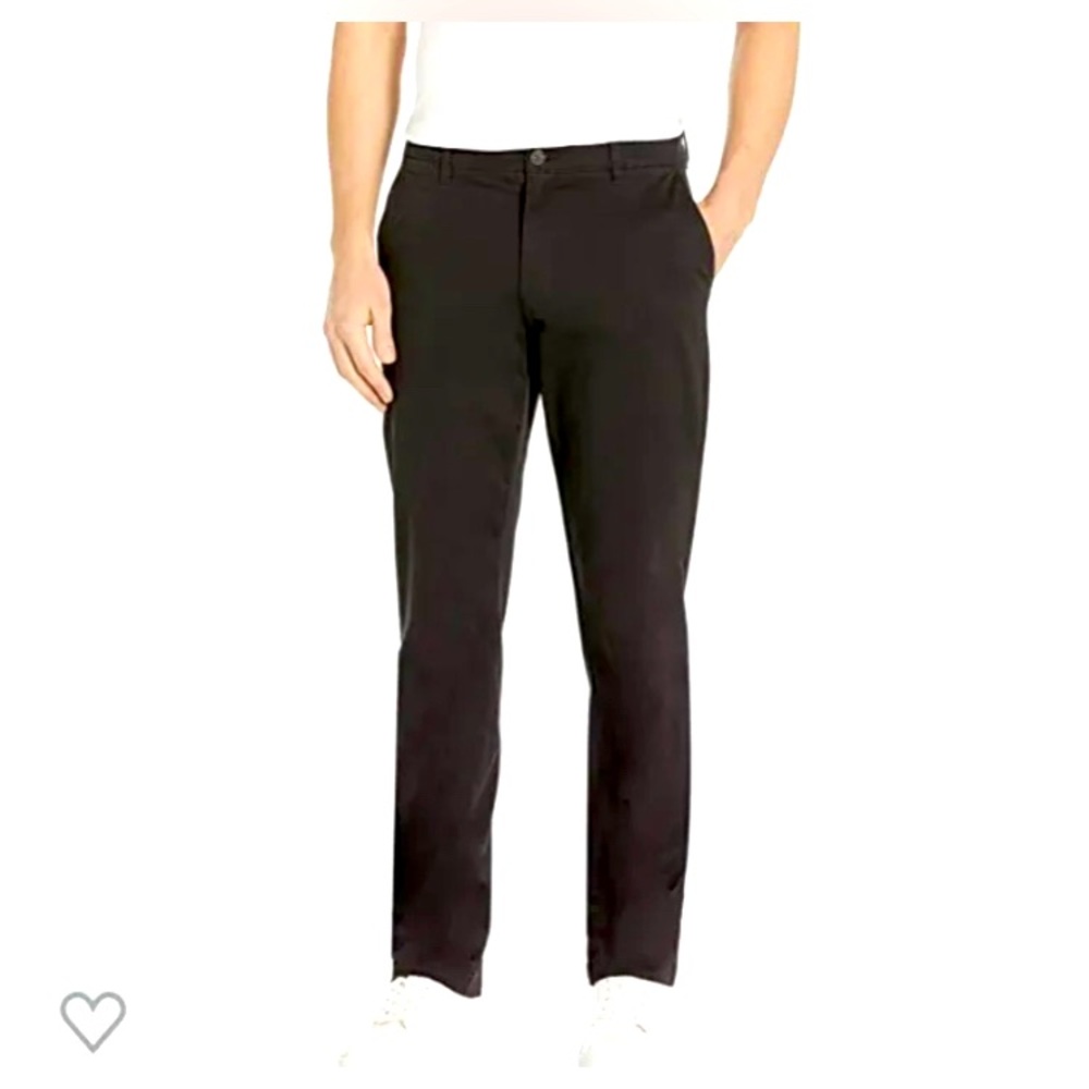 Men's Goodthreads Straight-Fit Comfort Stretch Chino Pant, Black, 31W X 29L